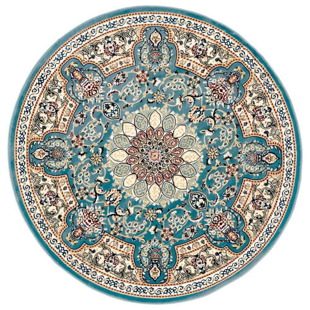 Runder Teppich stark gemustert im orientalischen Stil - Zoronga