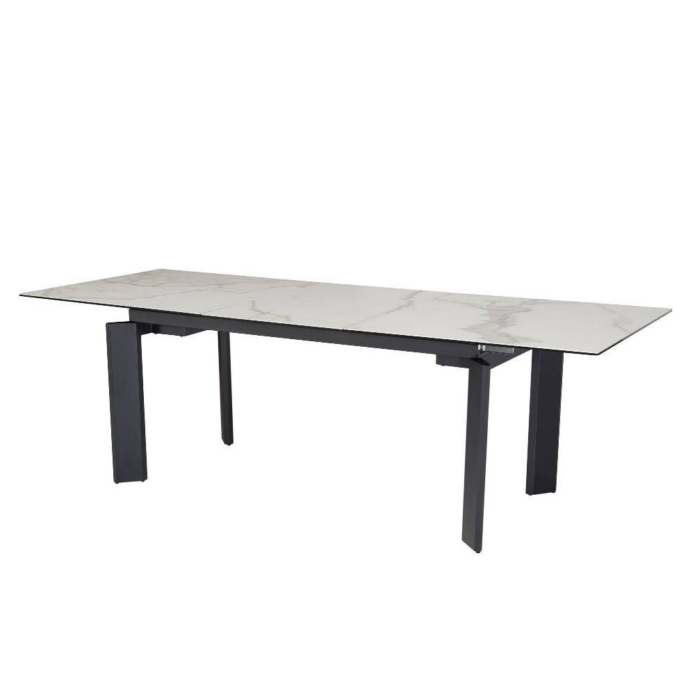 Ausziehtisch in Marmoroptik in Weiß Grau - Vasilio