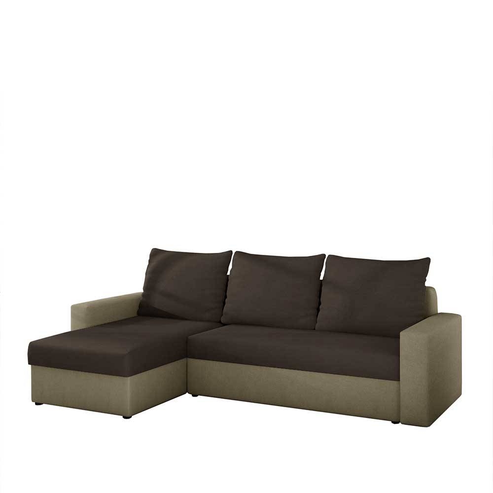 Eckbettsofa in Braun und Beige - Rodaris