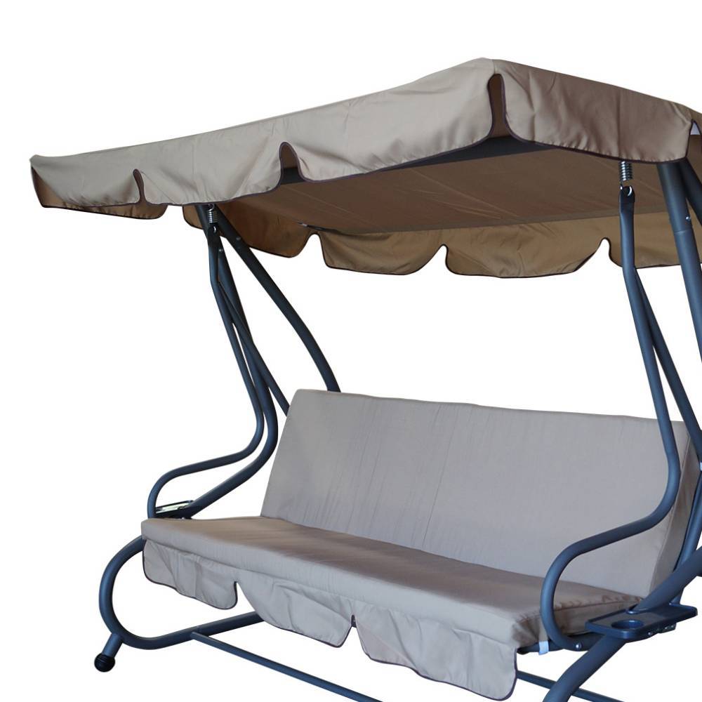 Retrostyle Hollywoodschaukel in Beige und Grau - Durioscos