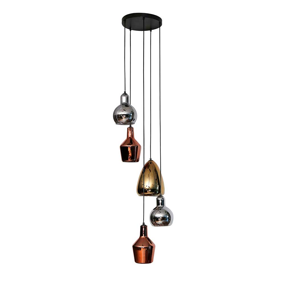 40x180x40 Hängeleuchte 5-flammig mit Glasschirmen - Yason