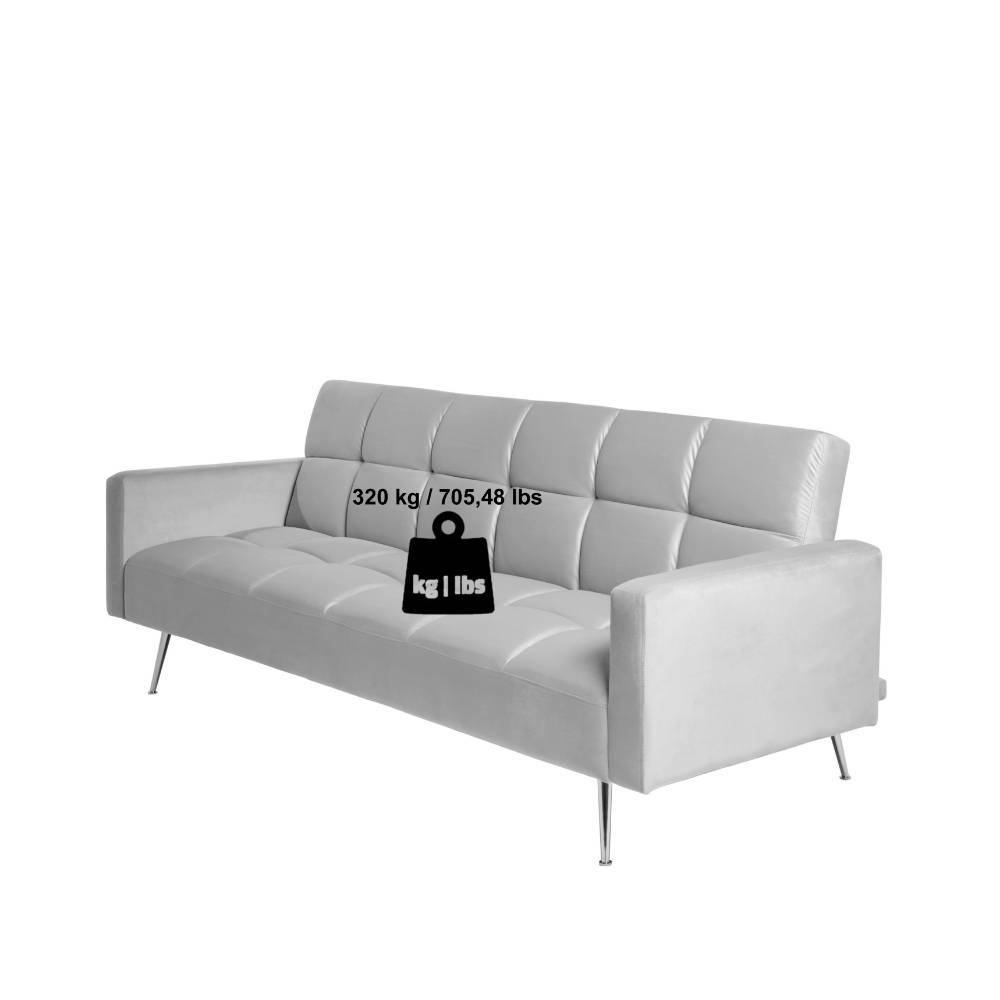 Klappcouch in Dunkelgrün Samt - Aurach