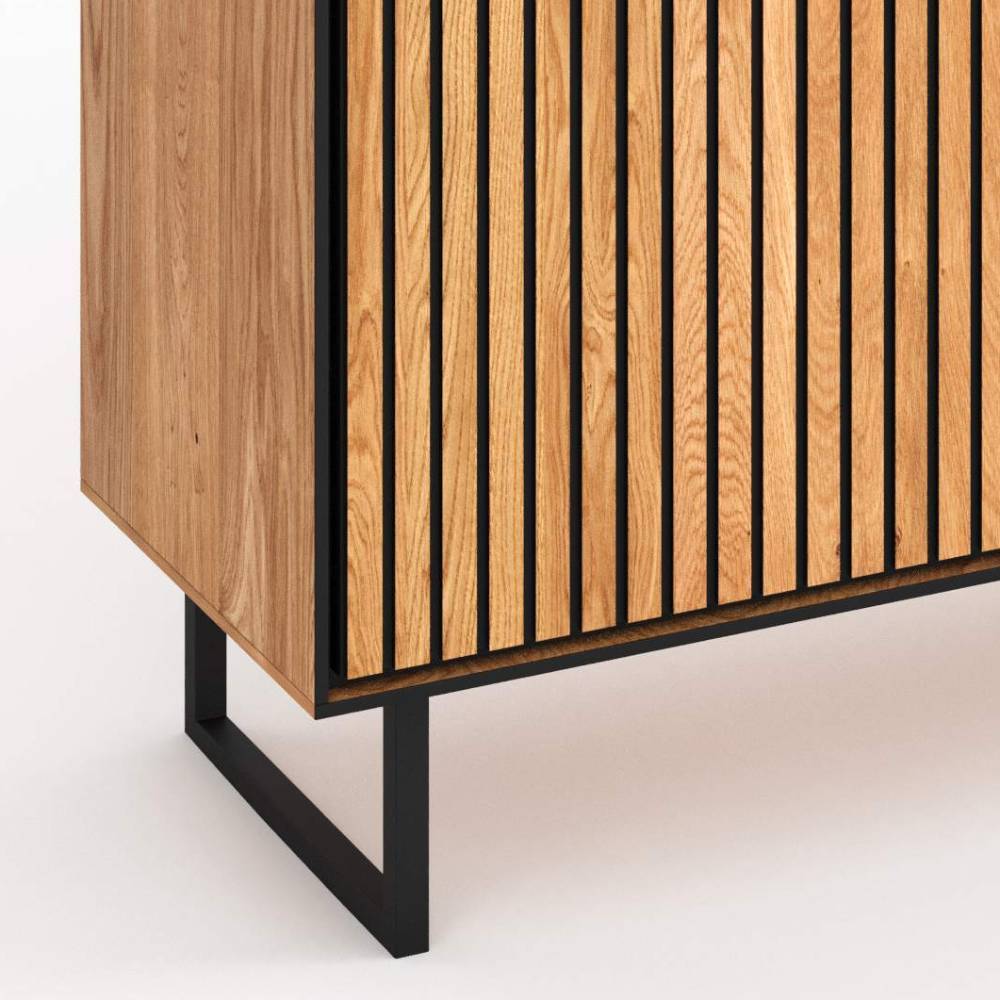 Sideboard in Eichefarben und Schwarz - Mantua
