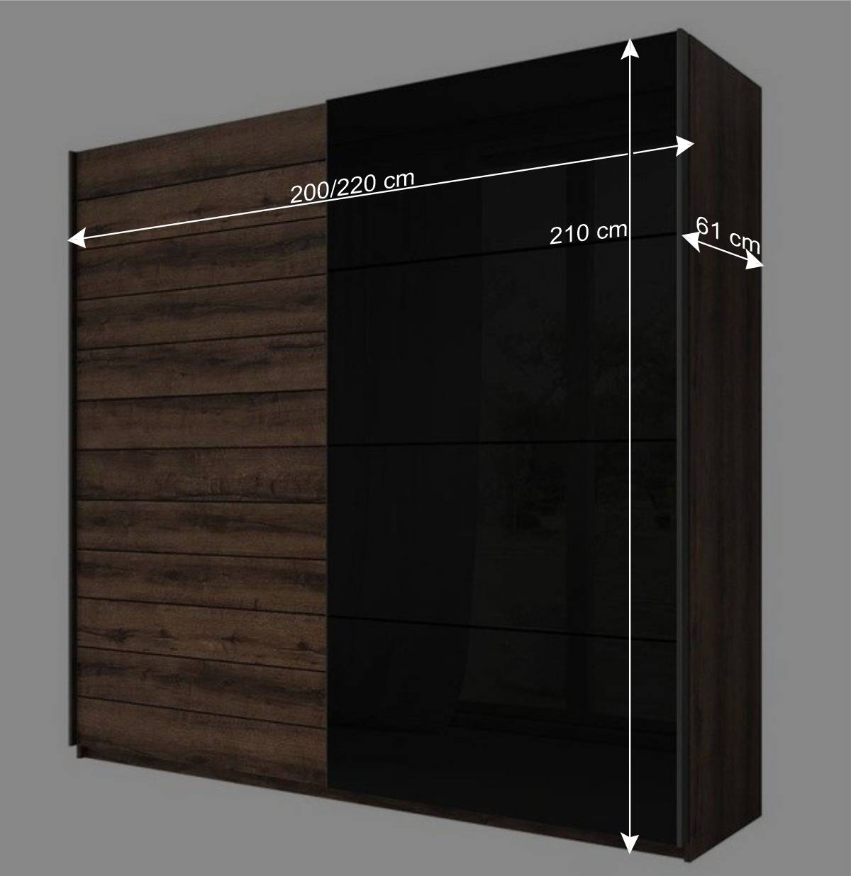 Moderner Schwebetürenschrank mit Metallgriffen - Ulpro