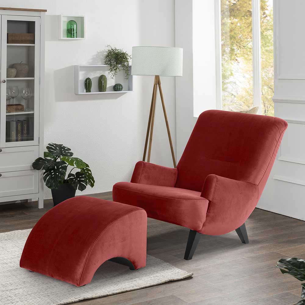 Sessel in Ziegel Rot und Schwarz - Danzante