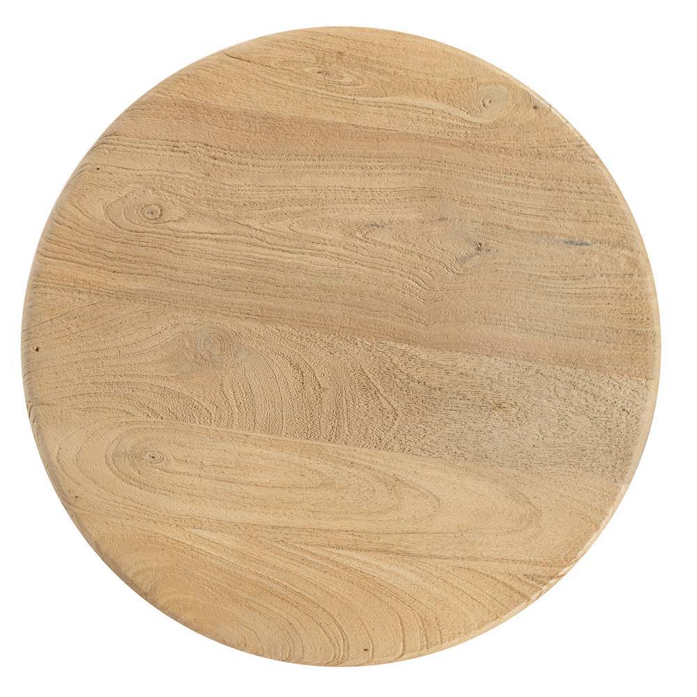 Runde hellbraune Holz-Tischplatte mit natürlicher Maserung für den Beistelltisch – Token