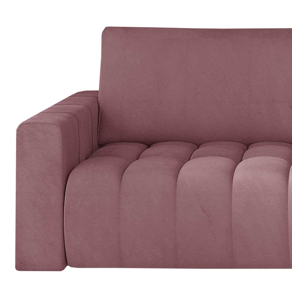 Klappcouch in Altrosa Samt - Kanellaz