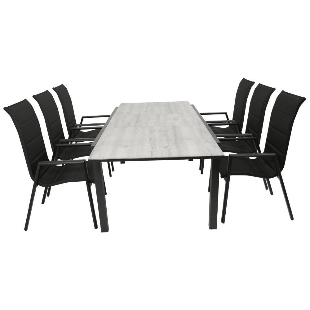 Sechs Gartensessel und Tisch Set - Baldaniel (siebenteilig)