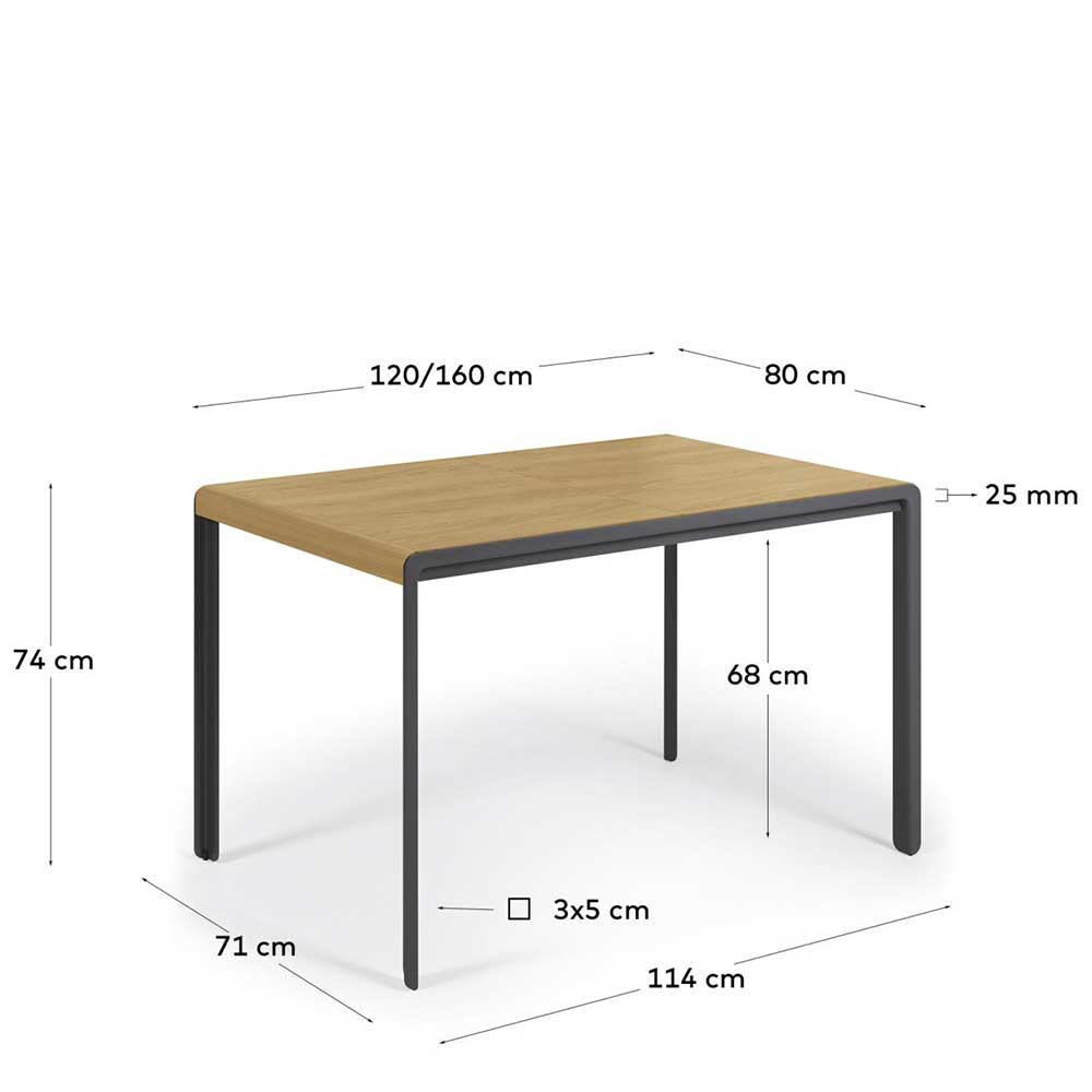 Tisch mit Kulissenauszug - 1 Platte - Laventille