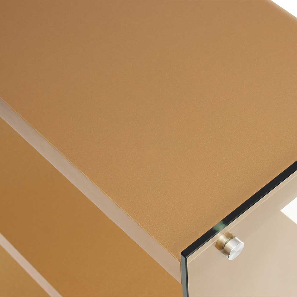 83x113x30 cm Standregal in Gold & Transparent - Cremo