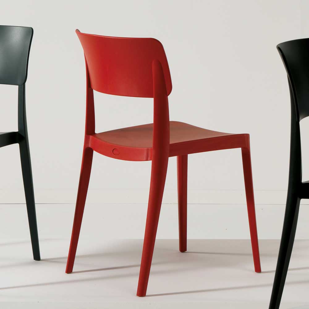 Rote Stühle aus Polypropylen stapelbar - Ophila (4er Set)