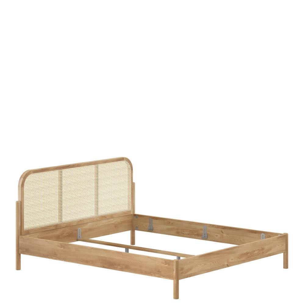 180x200 cm Bett mit Wiener Geflecht Kopfteil - Goyan