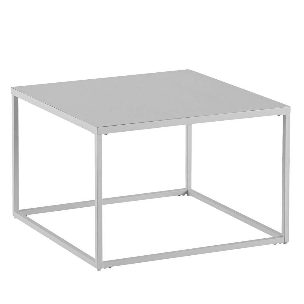 Moderner quadratischer Wohnzimmertisch aus weißem Stahl – Eleon