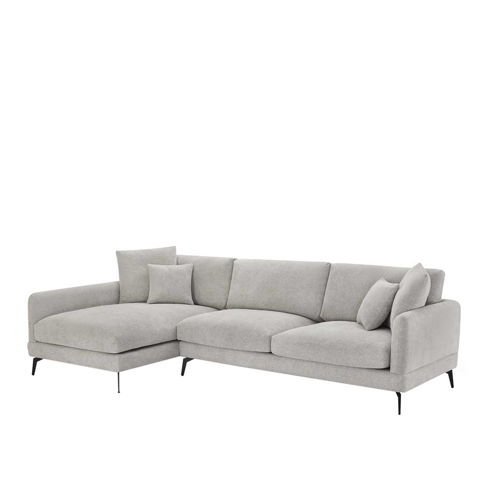 L-Design Dreisitzer Sofa in Hellgrau - Gozoa
