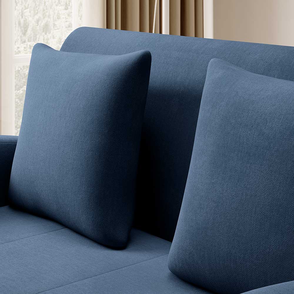 Klappcouch in Dunkelblau Velours - Zessma