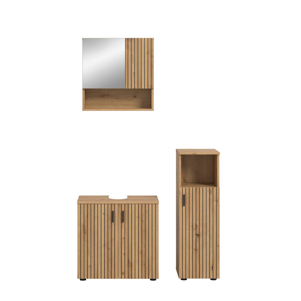 Badmöbelkomplettset mit Paneeloptik - Janny II (dreiteilig)