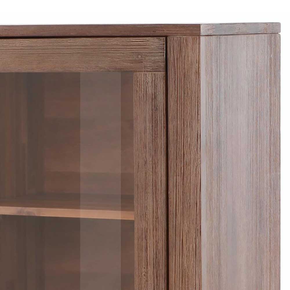 Highboard aus Akazie Massivholz und Glas - Ruffes