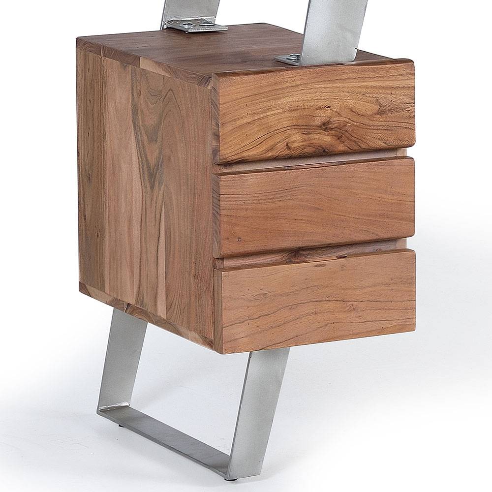 Design Schreibtisch aus Akazienholz mit Baumkante - Banjee