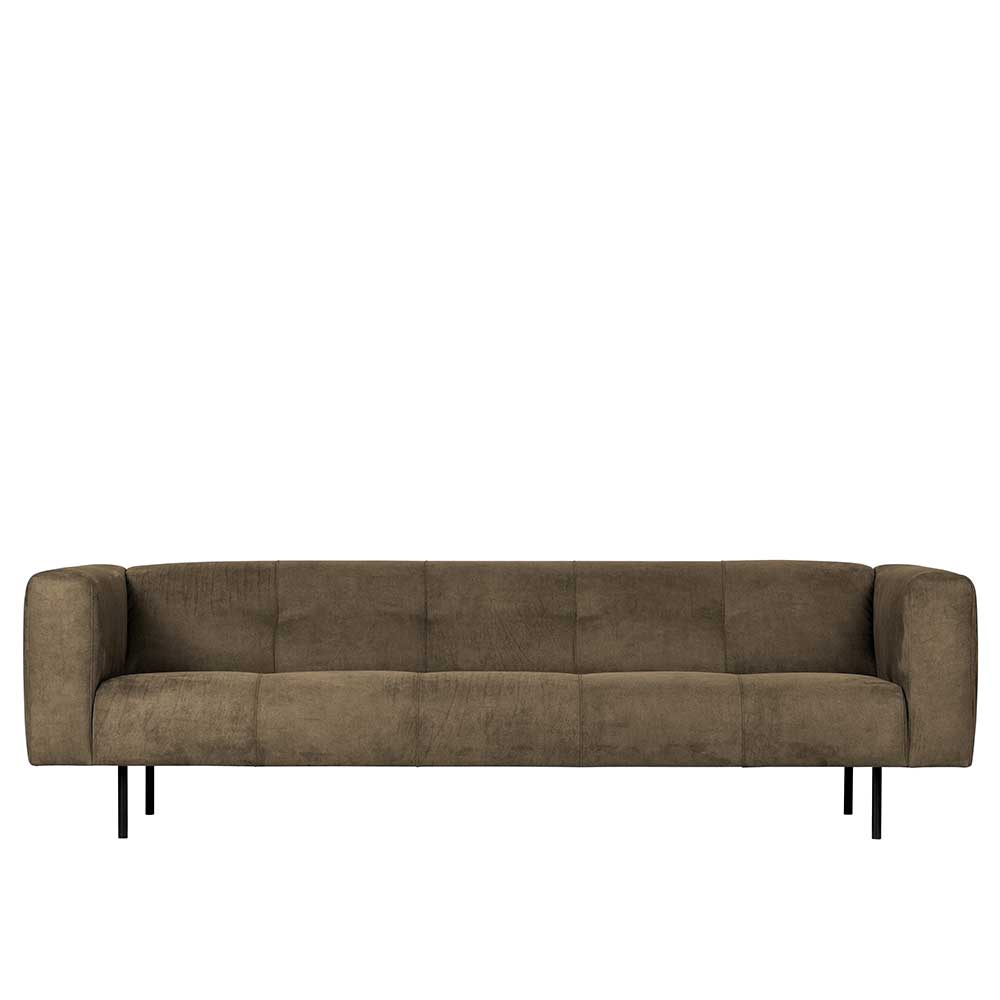 250cm breite 4-Sitzer Couch in Oliv Grün - Elonis