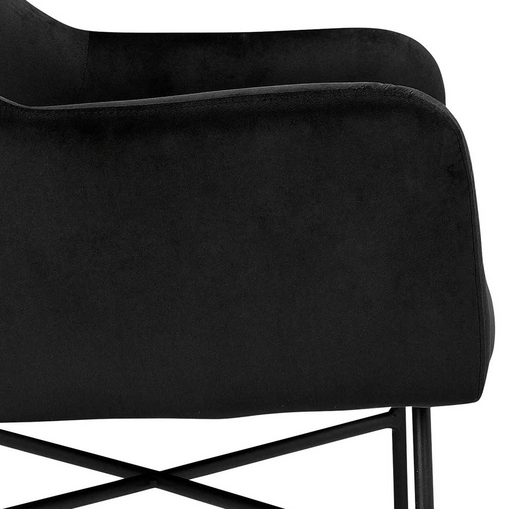 Moderner Sessel aus Samt & Metall - Westerland