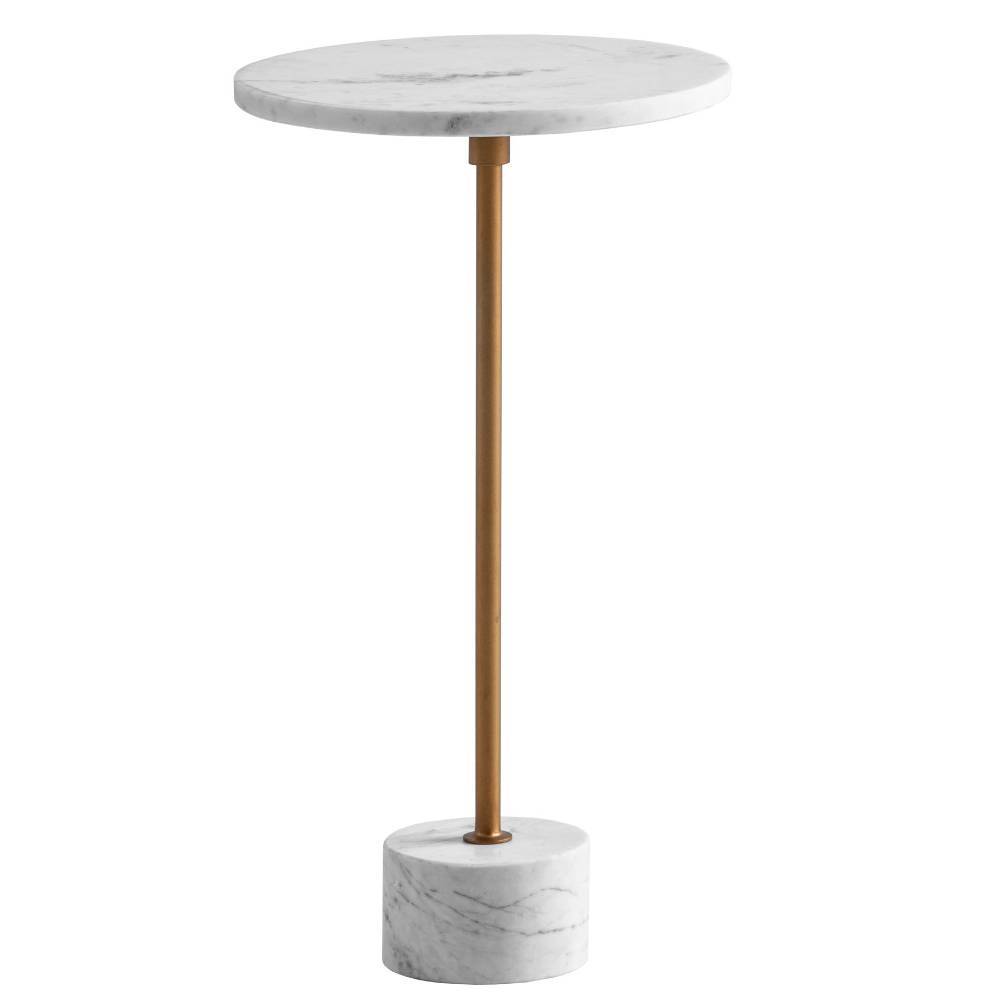 Marmorbeistelltisch mit Aluminiumsäule in Gold - Desire
