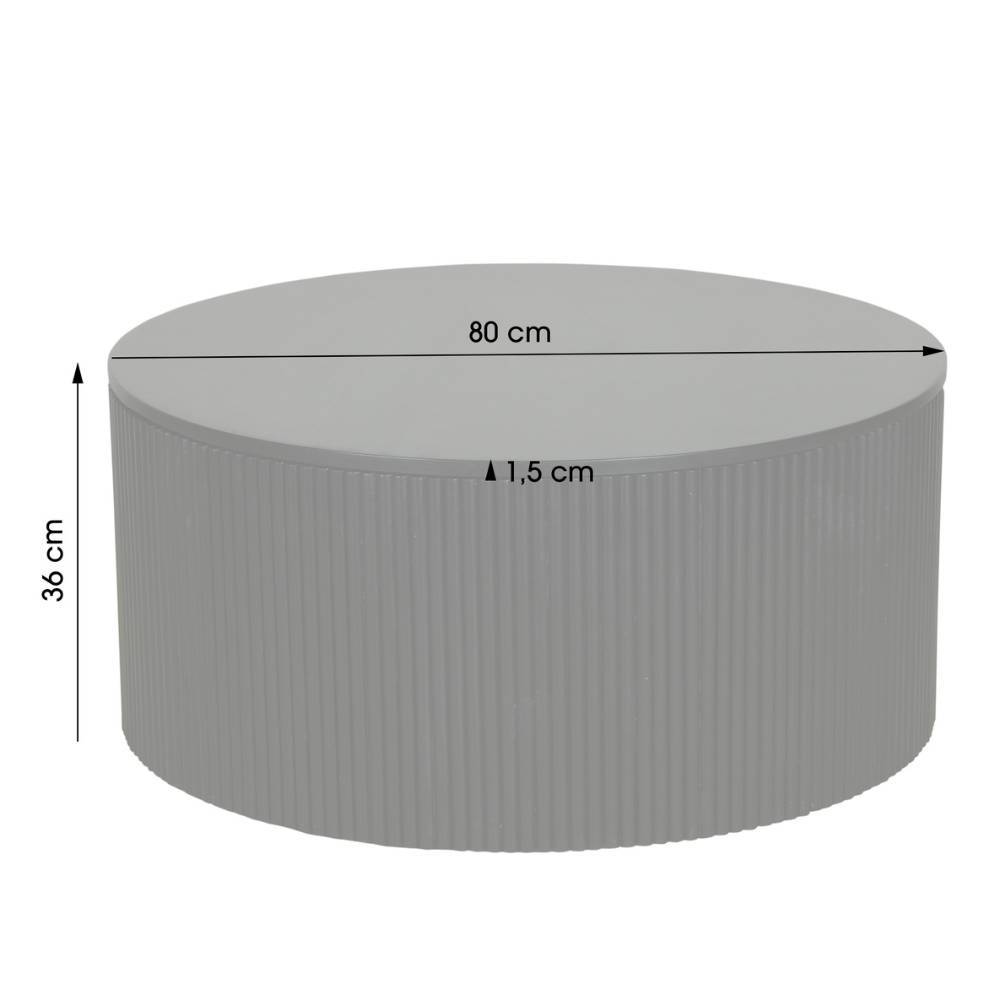 Runder Truhen-Couchtisch Maße und Abmessungen: 80 cm Durchmesser, 36 cm Höhe – Asprecca