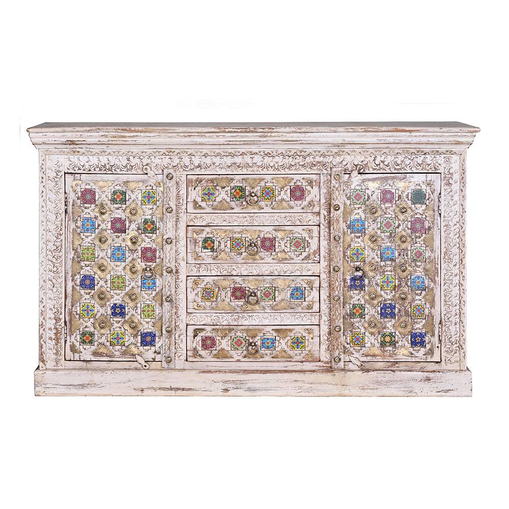 Shabby Chic Sideboard in Antikweiß - Mirell