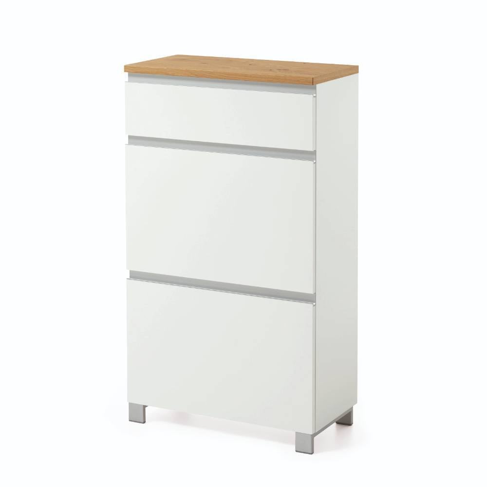 Schuhschrank in Weiß und Balkeneiche - Danita