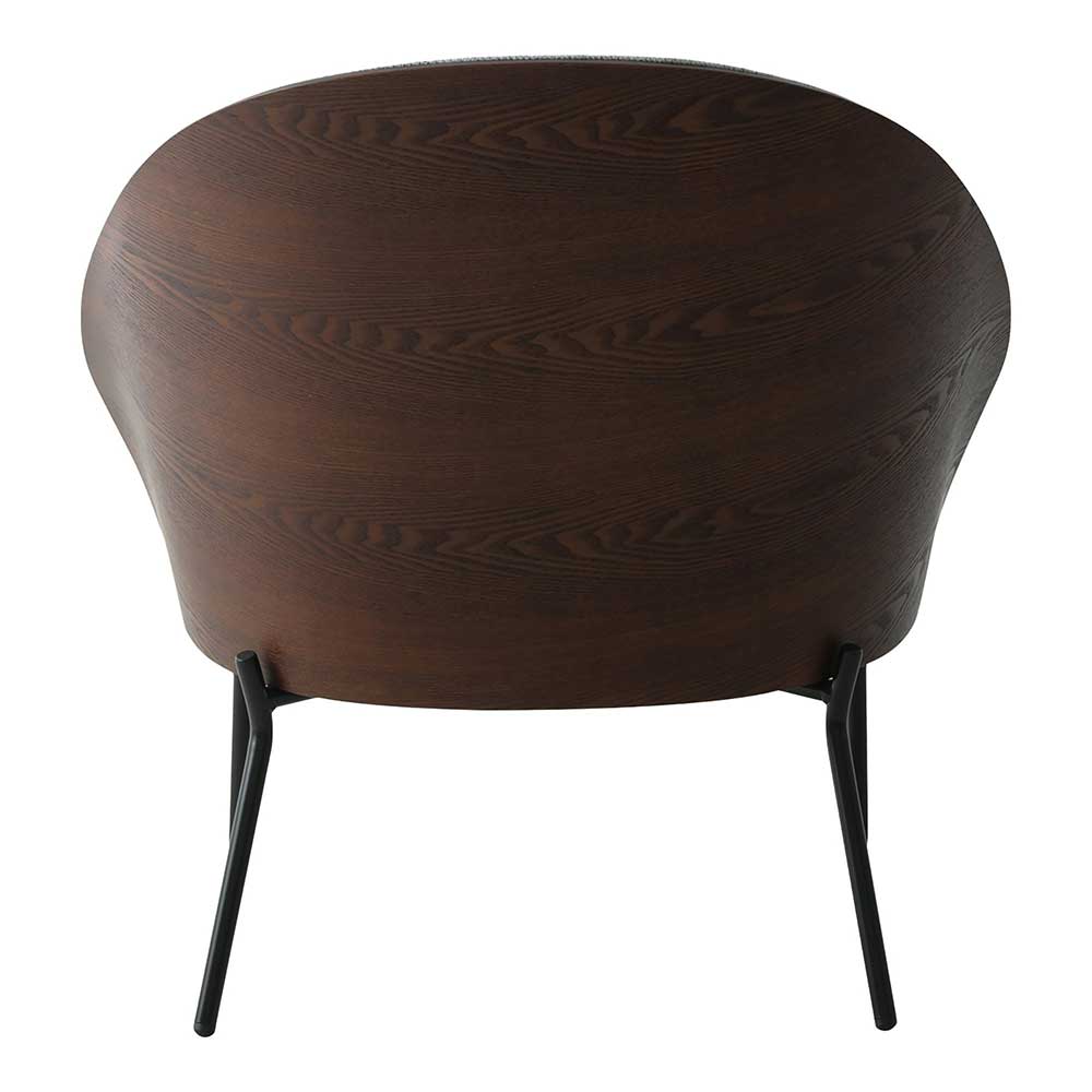 Scandi Chic Loungesessel in Hellgrau und Dunkelbraun - Cleverline