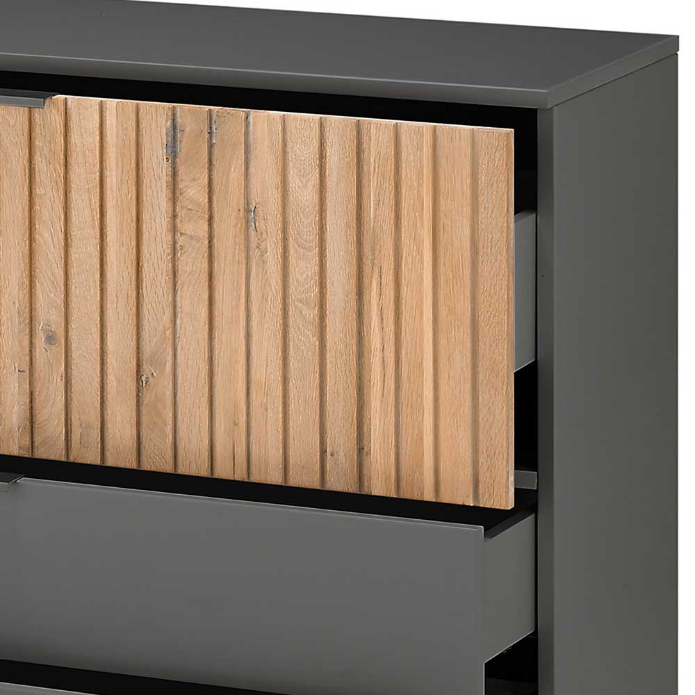 192x85x45 Design Sideboard in Anthrazit & Eiche Bianco - Cruzca