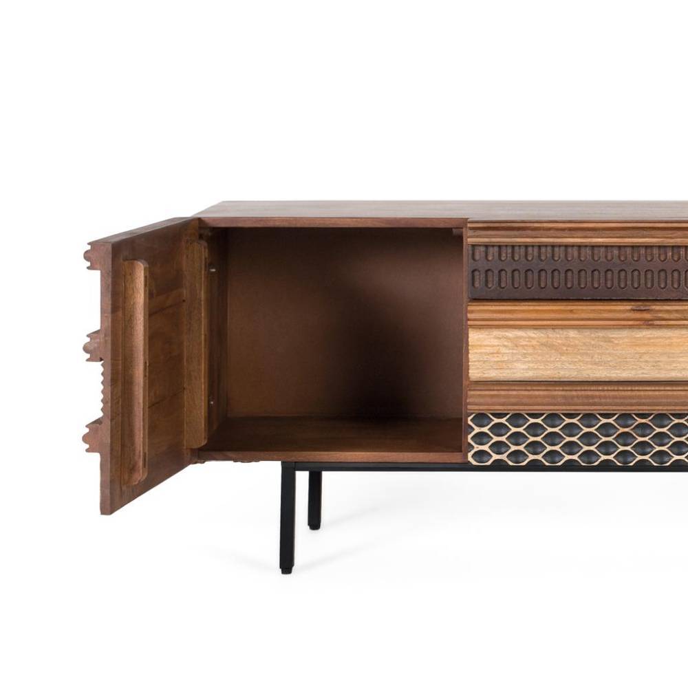 Design-Lowboard aus Mangobaum Massivholz - Teoloro