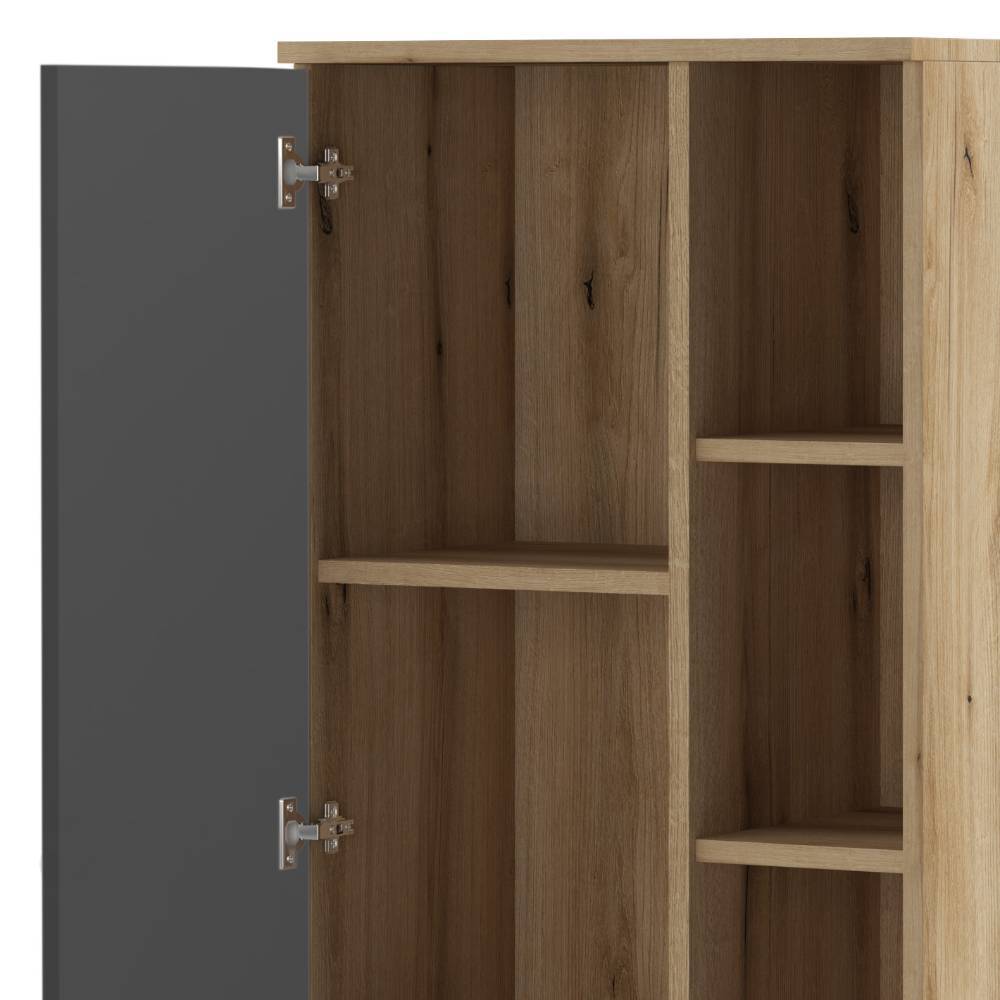 Breiter Bad-Midischrank in Grau - Niniana