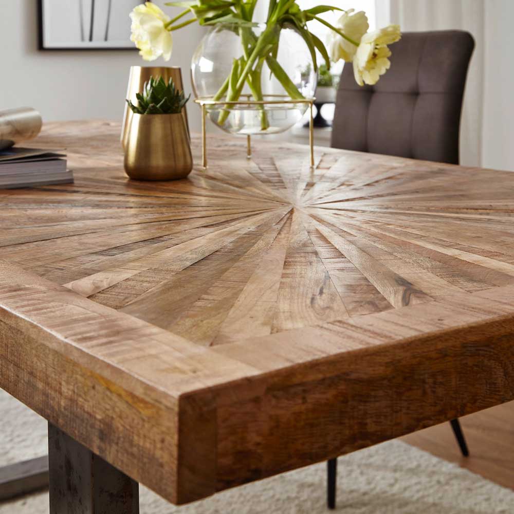 Esstisch mit Designplatte aus Mango Holz - Dirinka