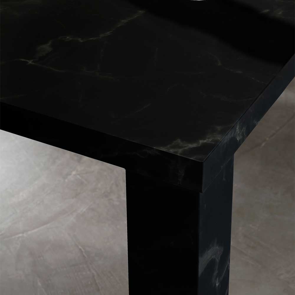 Marmor Optik Tisch in Schwarz Hellgrau - Ligurcia