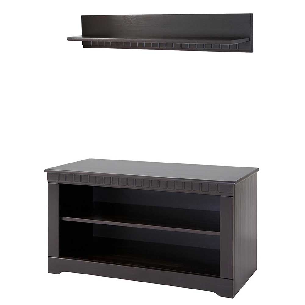 TV Board und Wandboard in Dunkelbraun - Vajohara (zweiteilig)