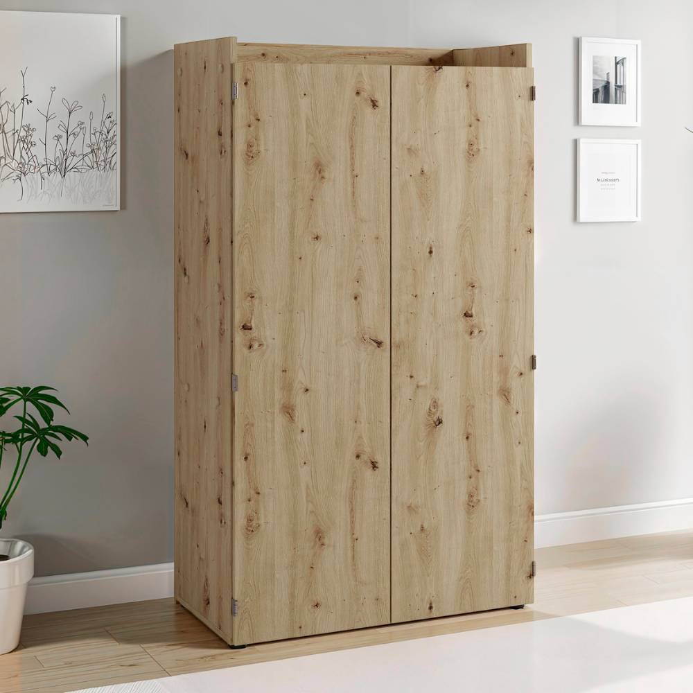 141 cm hoher Computerschrank in Wildeiche Holzoptik - Fiby