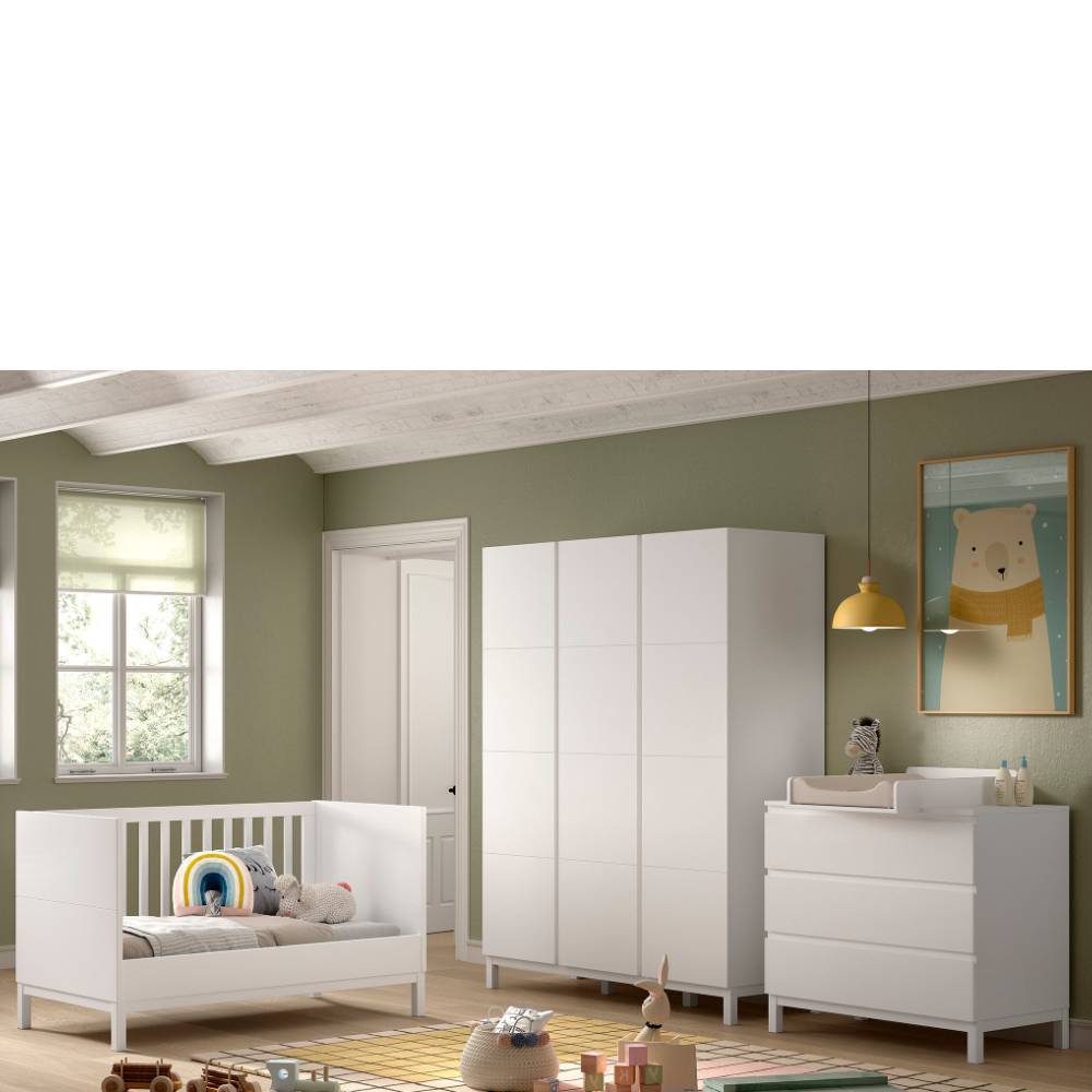 Kinderzimmer Komplettset in Weiß - Crocinol (dreiteilig)