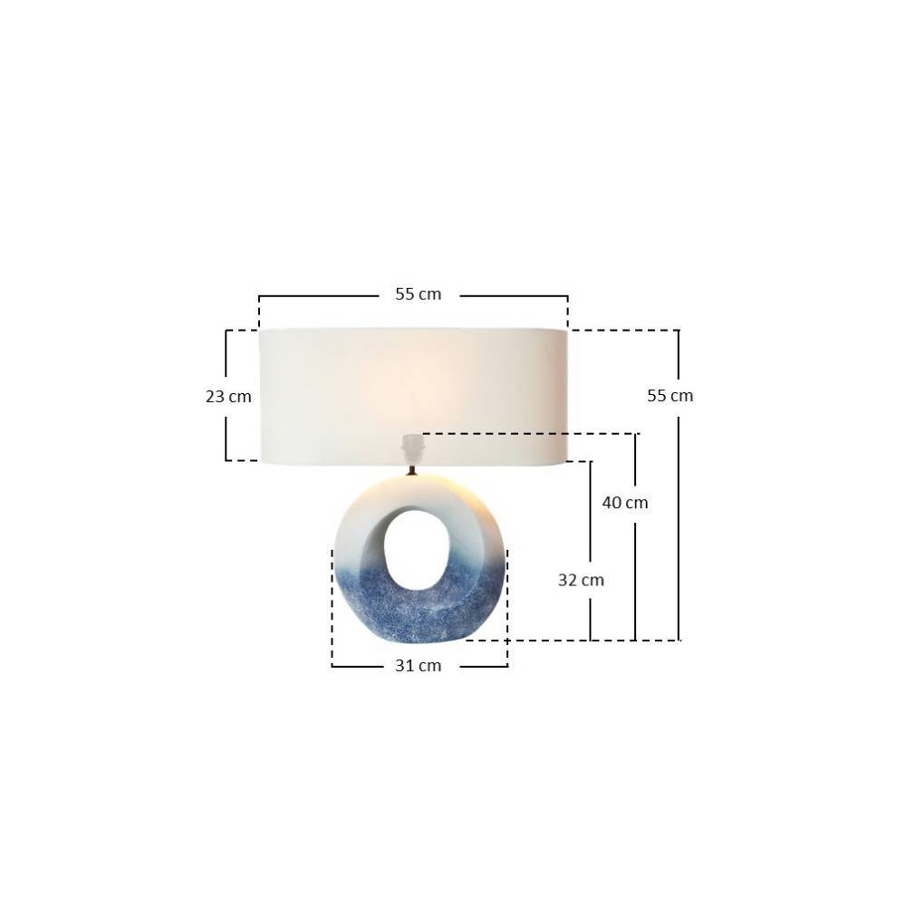 Tischlampe mit Schirm in Creme Maße und Abmessungen – Lidello