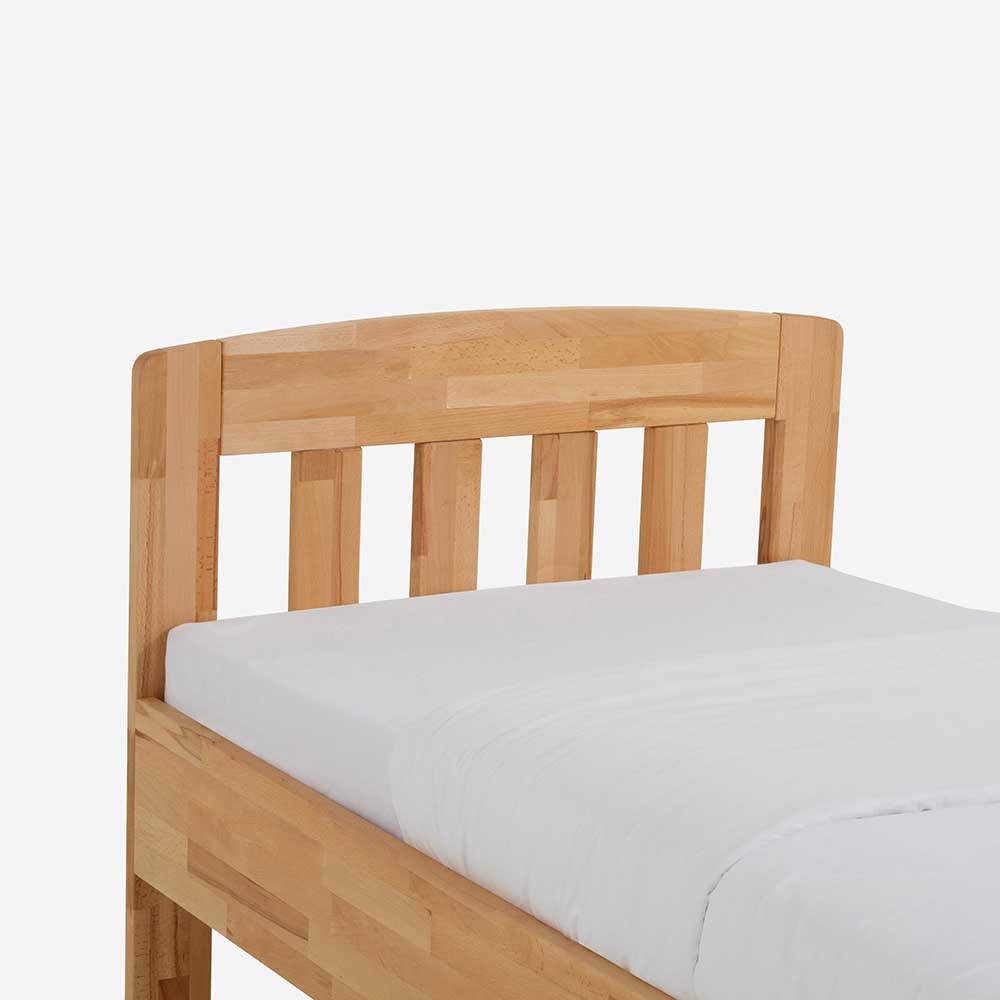 Komfort-Einzelbett Lavagna aus Holz Buche klar lackiert