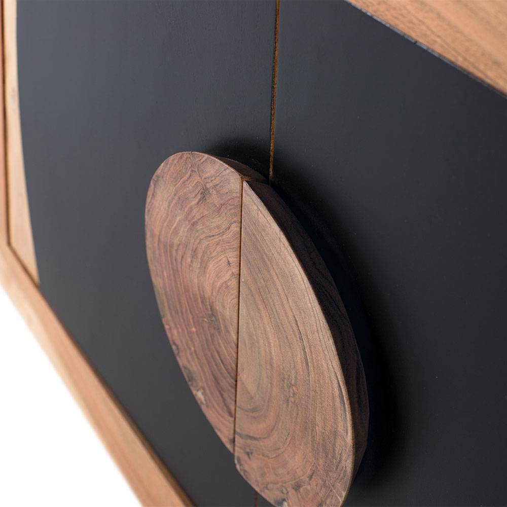 Design Kommode in Natur und Schwarz - Lugano