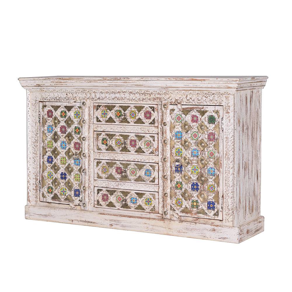 Shabby Chic Sideboard in Antikweiß - Mirell