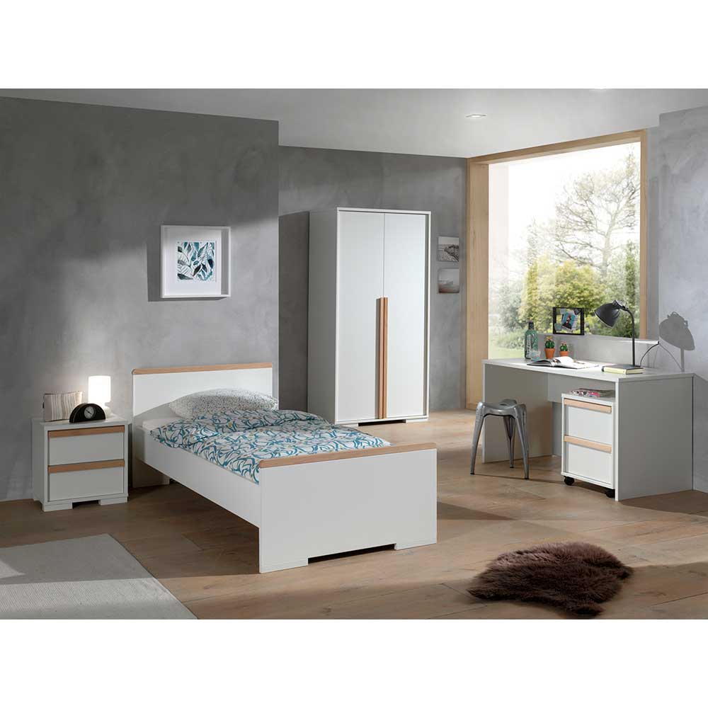 Jugendzimmer Ausstattung in Weiß - Navlius (fünfteilig)