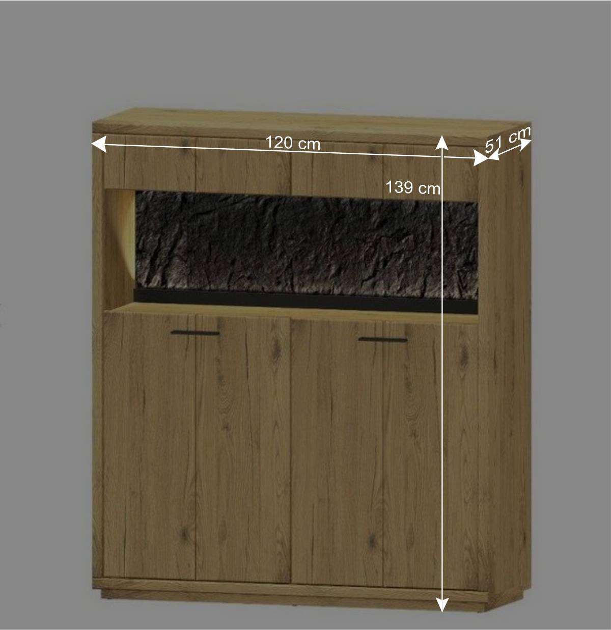 Design-TV-Anbauwand Set - Friburgo (dreiteilig)