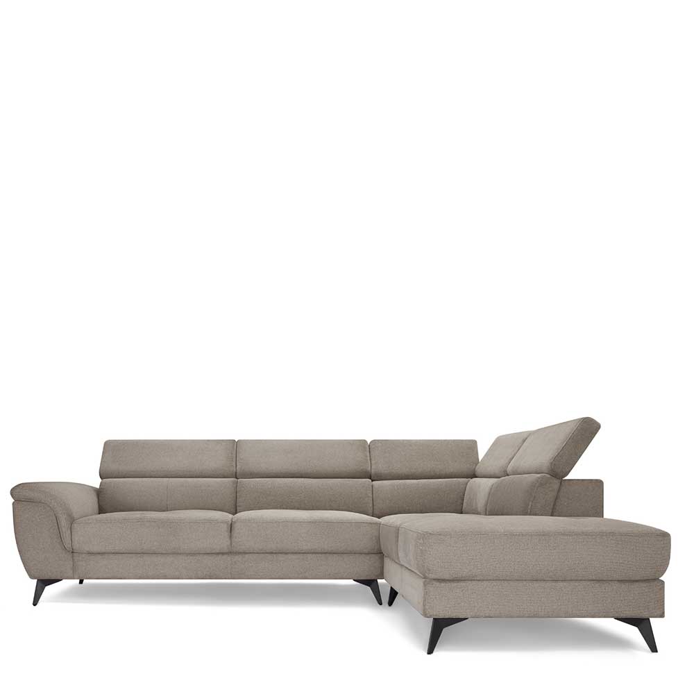 Fünfsitzer Eckcouch in Beige - Hisa