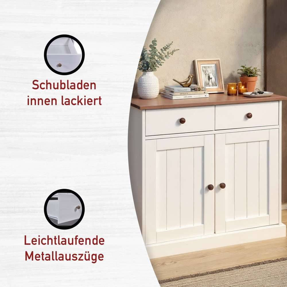 Kiefernholz Kombi-Kommode zweifarbig - Vatina