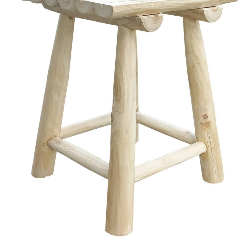 Quadratischer Hocker aus Teak Massivholz - Betty