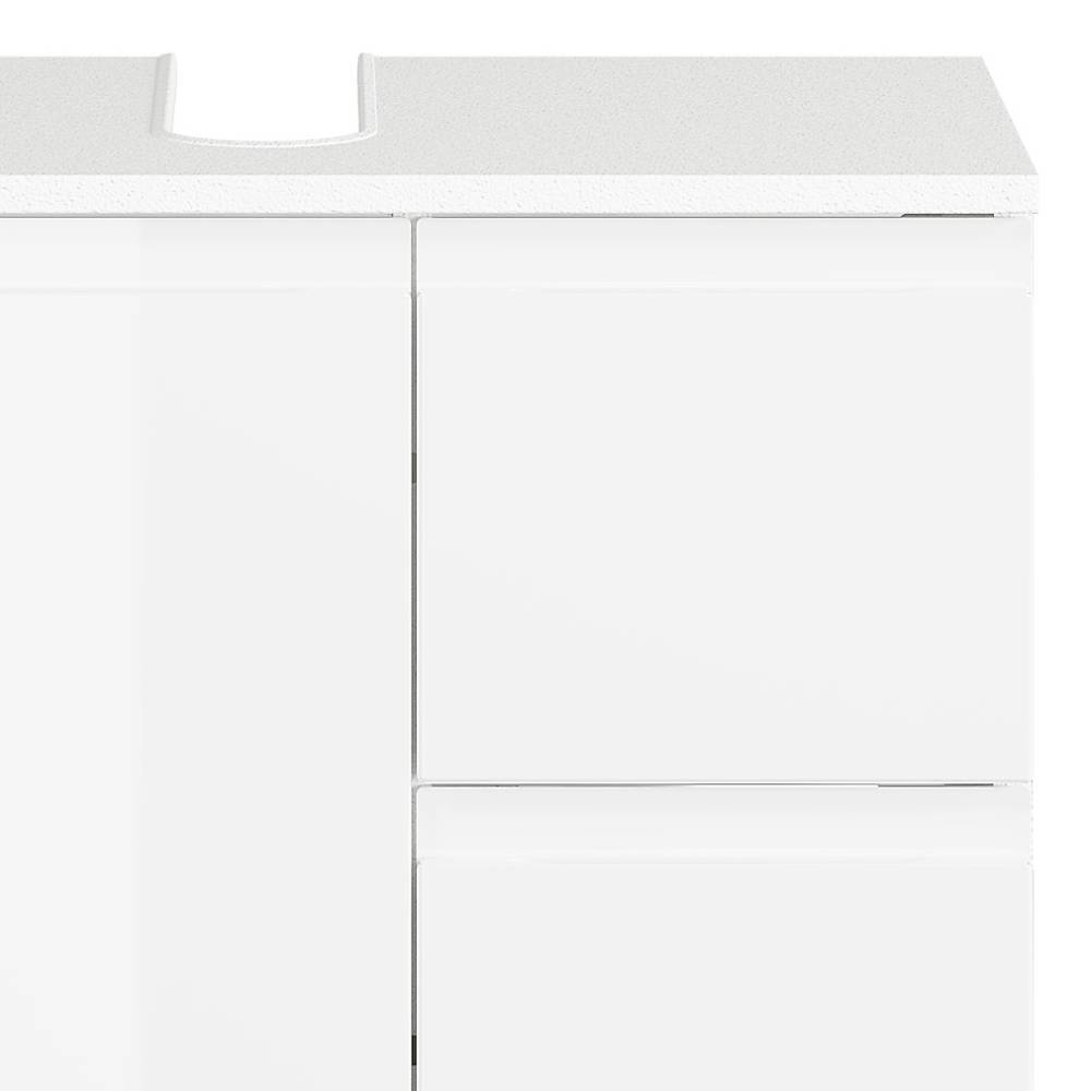 60 cm Waschbeckenschrank in Weiß Hochglanz - Loeesa