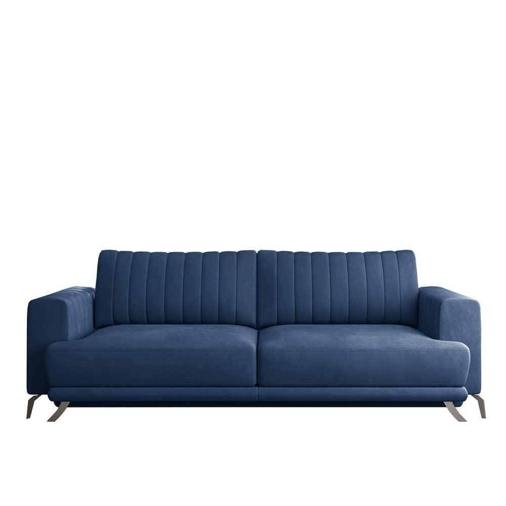 Dunkelblaues Samtsofa mit 145x215 cm Bettfunktion - Mivoje