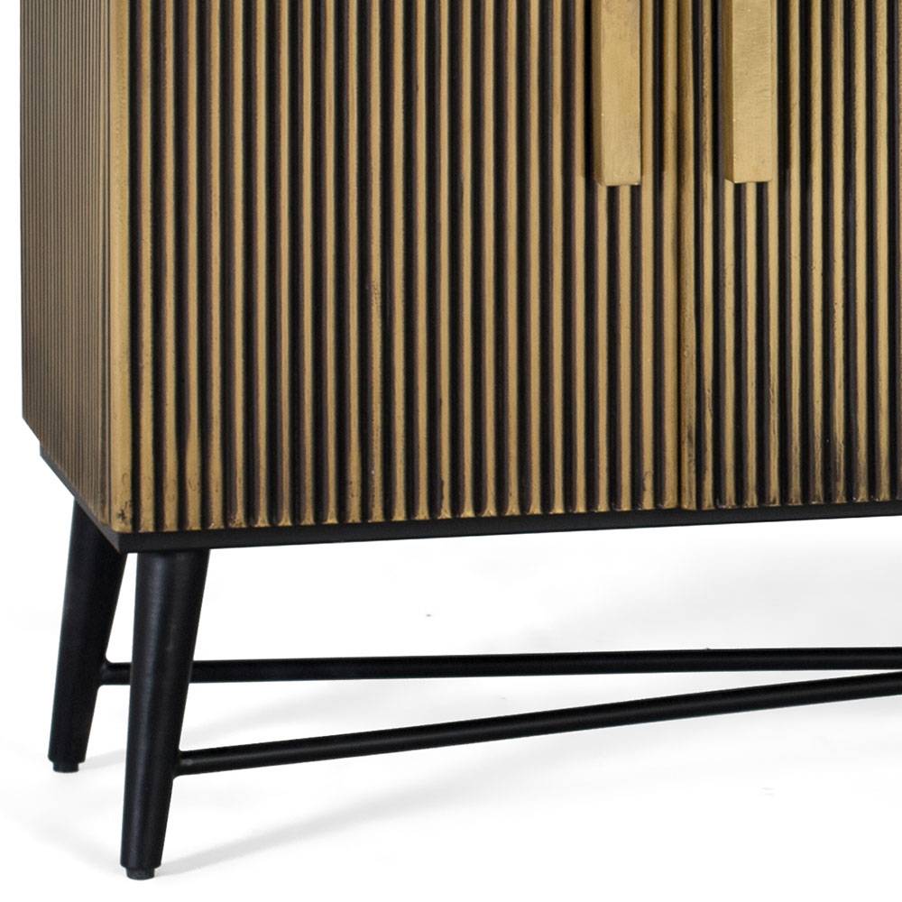 4-türiges Sideboard mit Marmor Platte - Hayato