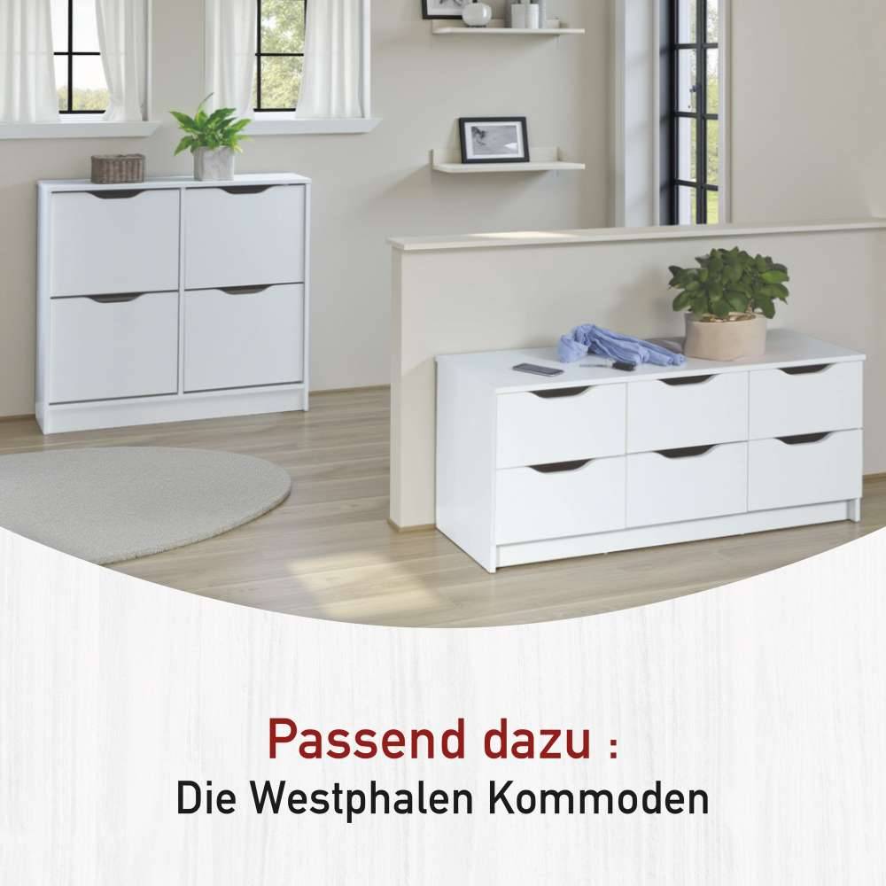 Hohe Kommode Danjala in Weiß
